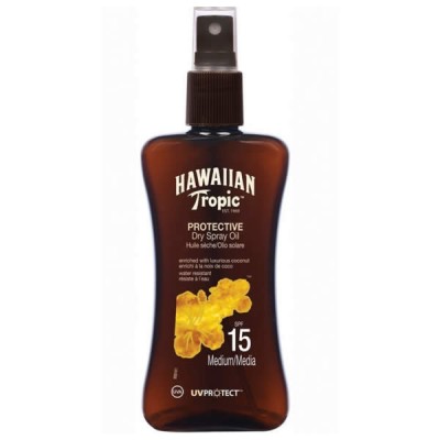 HAWAIIAN TROPIC PROTECTIVE DRY SPRAY OIL SPF15 MEDIUM 200ML VAPORIZADOR