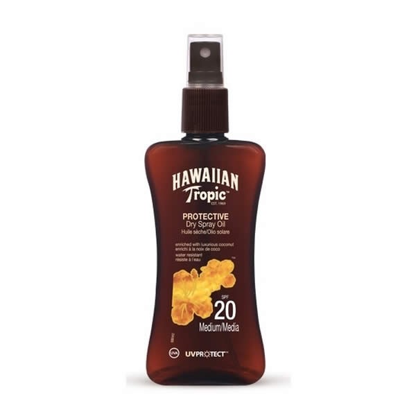 HAWAIIAN TROPIC PROTECTIVE DRY SPRAY OIL SPF20 MEDIUM 200ML VAPORIZADOR