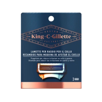 Gillette King  Recambios Para Máquina De Afeitar El Cuello 3 Unidades