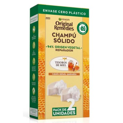 Garnier Original Remedies Champú Sólido Cabello Dañado Quebradizo 2 x 60g