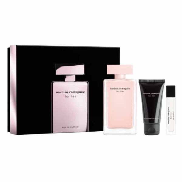 Narciso Rodriguez For Her Eau De Perfume Spray 100ml Set 3 Piezas