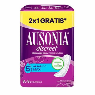 Ausonia Discreet Maxi Compresas Pérdidas 16 Unidades