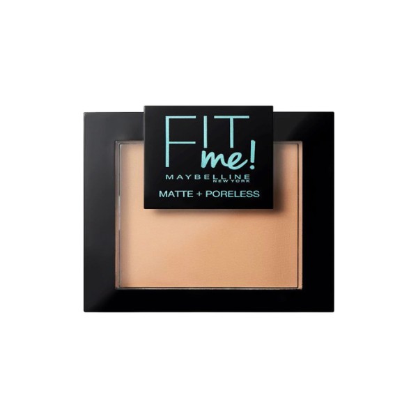 Maybelline Polvos Matificantes Fit Me Mate y Afinaporos Tono 220 Natural Beige Pieles Medias Oscuras - 9g