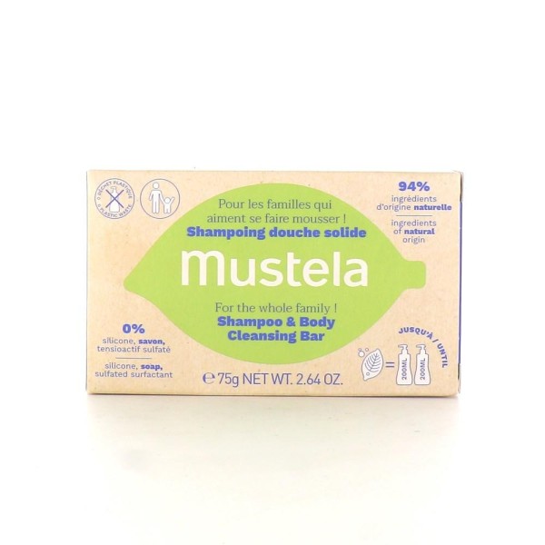 Mustela champu solido cabello cuerpo 75g