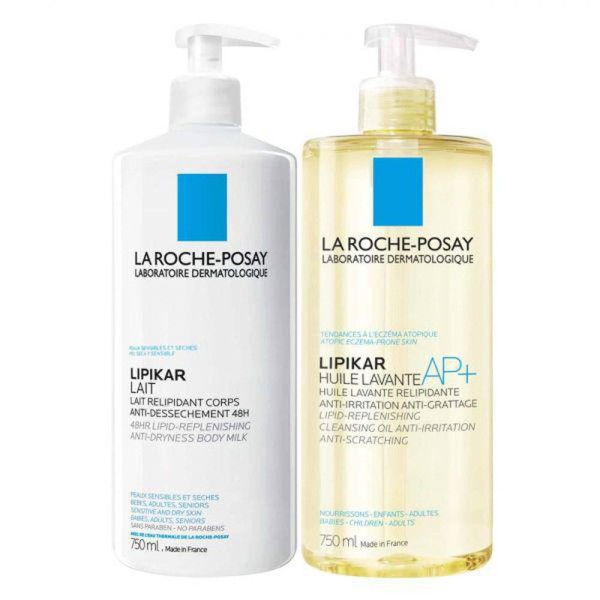 Roche lipikar lait 750ml+huile 750ml