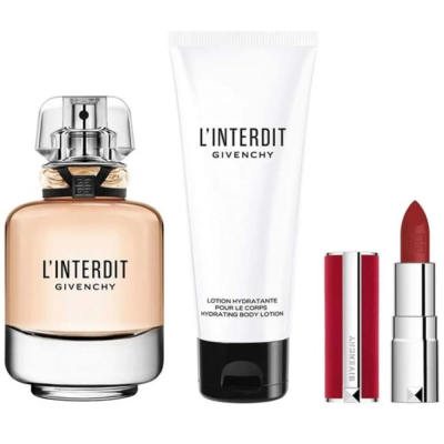 Givenchy L'interdit Eau Parfum 80ml + Leche Corporal 75ml + Mini Labial 333