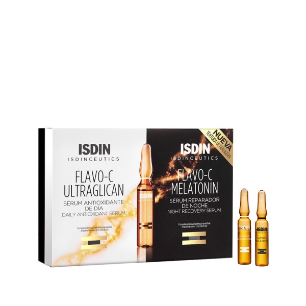 ISDIN FLAVO-C ULTRAGLICAN + FLAVO-C MELATONIN SERUM REPARADOR 10UN