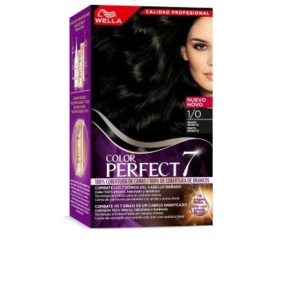 Wella Color Perfect 7 100 Cobertura De Canas 1-0-Negro Infinito