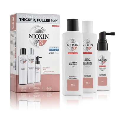 Nioxin Sistema 3 - Kit - Tratamiento Para Cabello Teñido Ligeramente Debilitado 3 Piezas