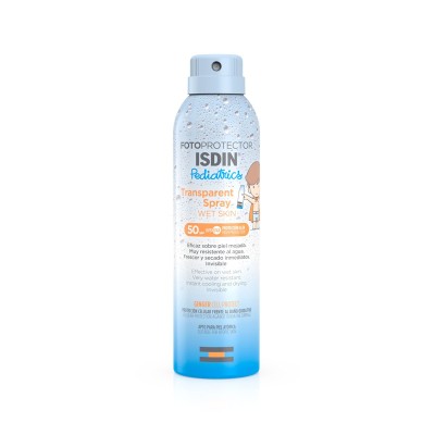 ISDIN PEDIATRICS WET SKIN SPRAY FOTOPROTECTOR SPF50 TRANSPARENT PIEL ATOPICA 250ML VAPORIZADOR