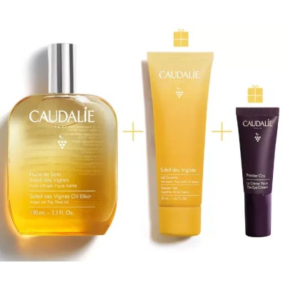 Caudalie aceite suave y luminosidad 100ml + gel ducha 50ml + contorno ojos 5ml