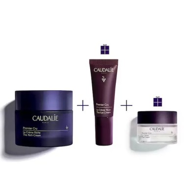 Caudalie premier cru crema rica 50ml + crema 15ml + contorno ojos 5ml