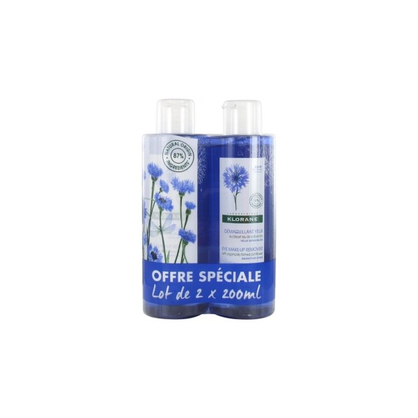 Klorane bleuet demaquillant yeux 2x200ml