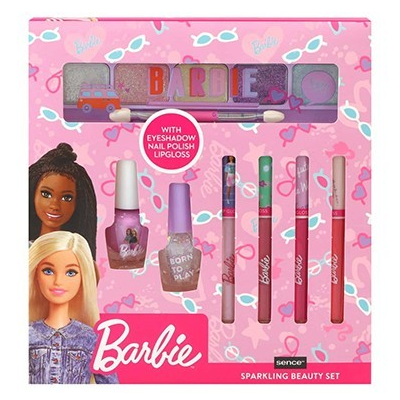 Sence Beauty Est Barbie Cosmetico 7 Piezas 4 Gloss 1 sombra 2 Laca Uñas