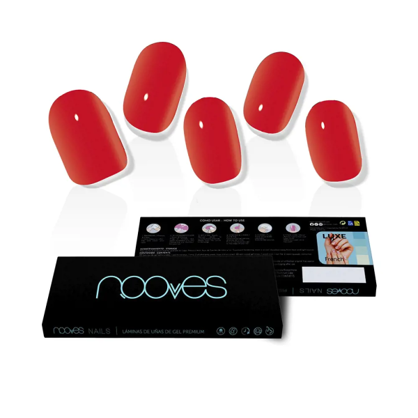 Nooves Láminas De Uñas De Gel Crimson Red Premium Luxe Solid Rojo 20 U