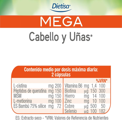 Dietisa Mega Cabello y Uñas 60 Caps