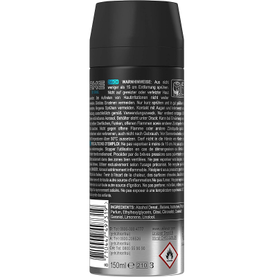 AXE ICE CHILL DESODORANTE FROZEN MINT AND LEMON 150ML VAPORIZADOR