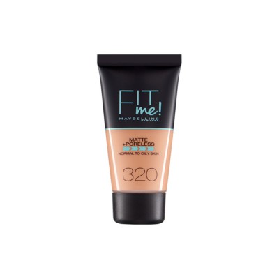 Maybelline Fit Me Mate y Afinaporos Tono 320 Natural Tan Base De Maquillaje Calca A Tu Tono y Textura Pieles Oscuras - 30ml